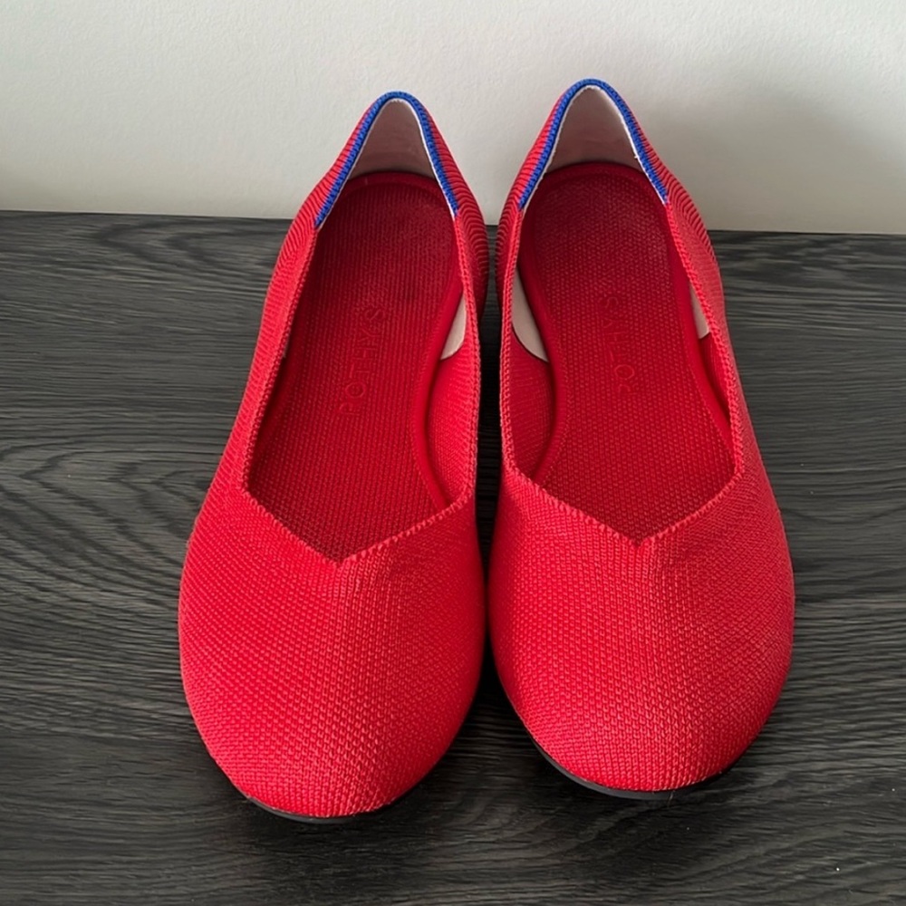 Rothy’s, red flats, size 7.5 women’s